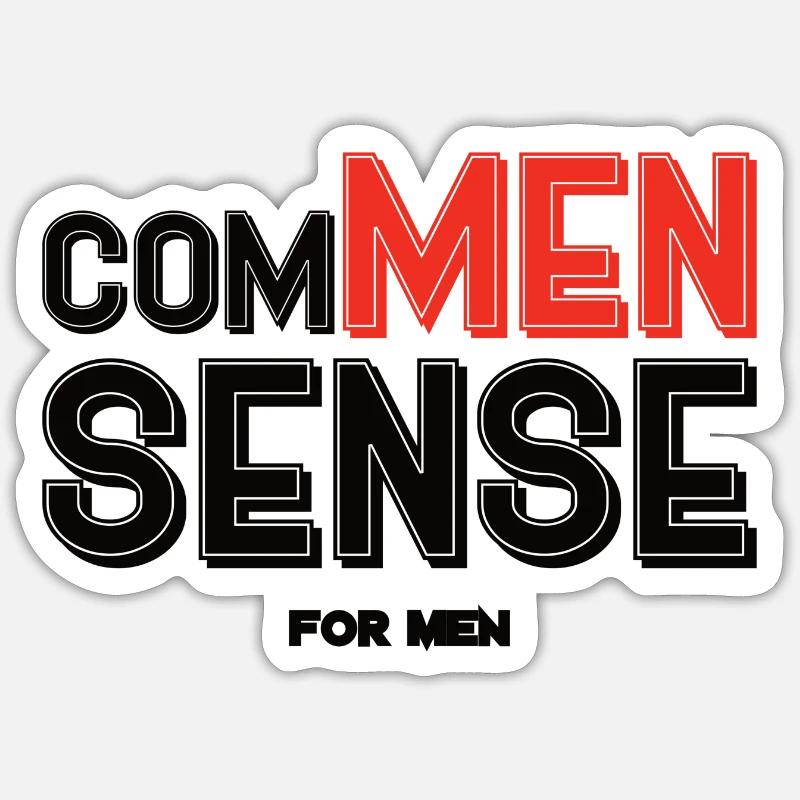 Commen sense for men - Sticker Größe S (10 x 10 cm) - Mattweiß