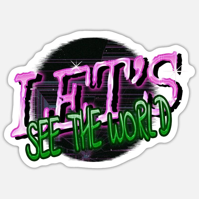 Présenter des pays lointains blagues déclaration Sticker taille S (10 x 10 cm)