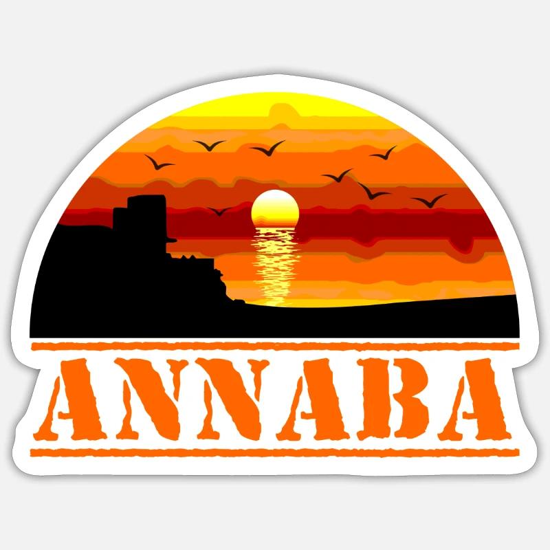 Annaba - Sticker Größe S (10 x 10 cm) - Mattweiß