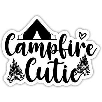 Campfire Cutie 01 - Sticker Größe S (10 x 10 cm) - Mattweiß - Vorne
