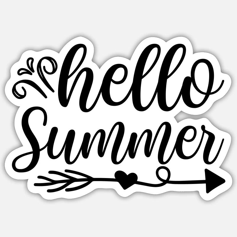 11 hello summer - Sticker Größe S (10 x 10 cm) - Mattweiß