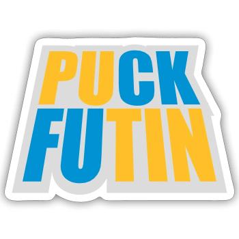 Conception du logo Puck Futin - Sticker taille S (10 x 10 cm) - blanc mat - Devant