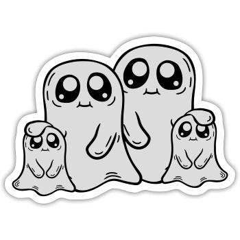 Parents Enfants Fantômes Famille - Sticker taille S (10 x 10 cm) - blanc mat - Devant