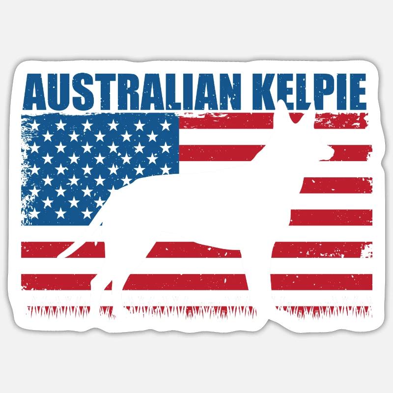 Australian Kelpie - Sticker Größe S (10 x 10 cm) - Mattweiß