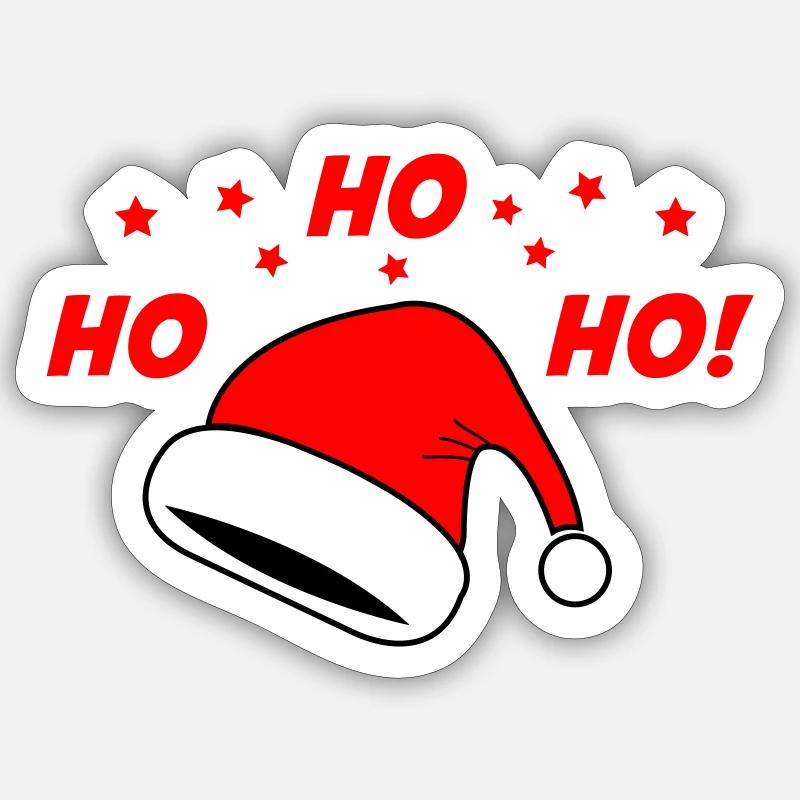 Christmas hat - Sticker size S (10 x 10 cm) - white matte