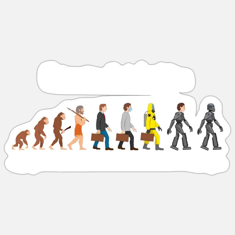 L’évolution d’un futur robotique Dark - Sticker taille S (10 x 10 cm) - blanc mat