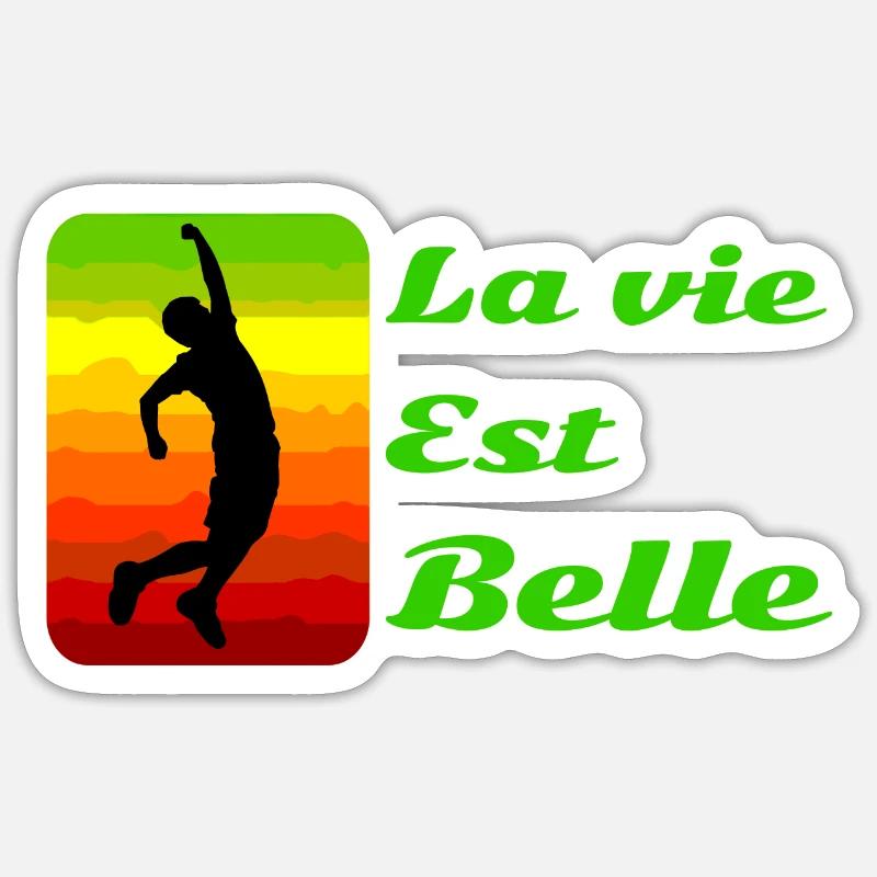 La vie est belle! - Sticker taille S (10 x 10 cm) - blanc mat
