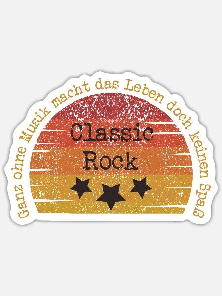 Classic Rock - Spaß am Leben - Sticker Größe S (10 x 10 cm) - Mattweiß