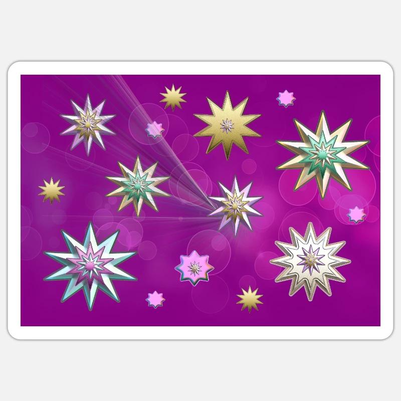 Sternenglanz - Sticker Größe S (10 x 10 cm) - Mattweiß