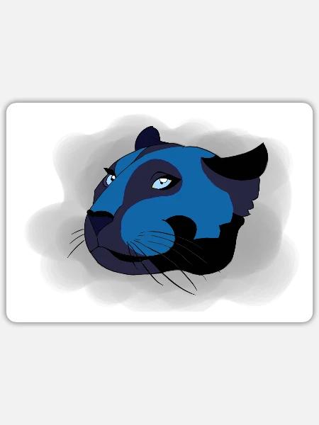 Black Panther Mystic Blue - Sticker Größe S (10 x 10 cm) - Mattweiß