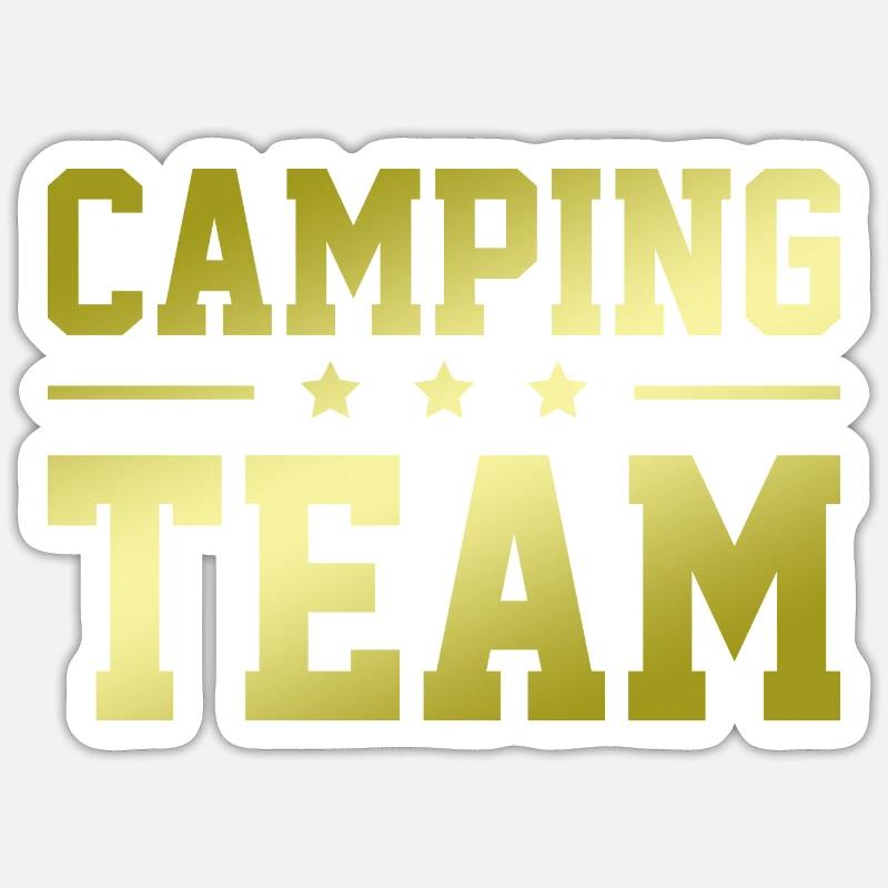 Équipe de camping - Sticker taille S (10 x 10 cm) - blanc mat