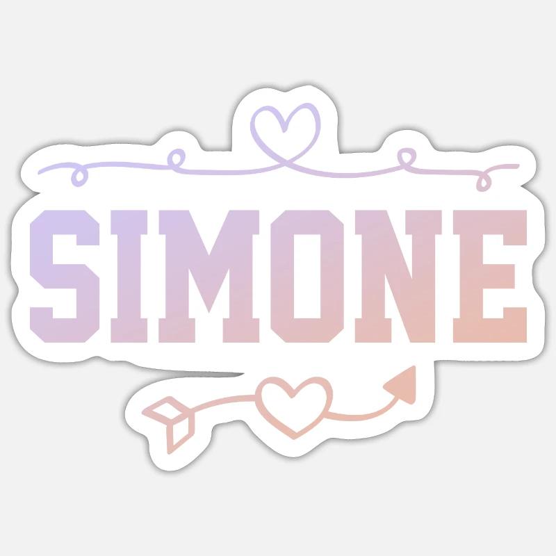 Simone - Sticker Größe S (10 x 10 cm) - Mattweiß