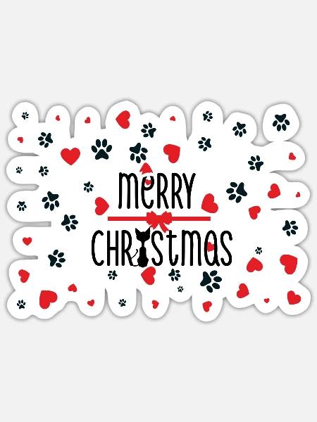 Fröhliche Katzen - Sticker Größe S (10 x 10 cm) - Mattweiß