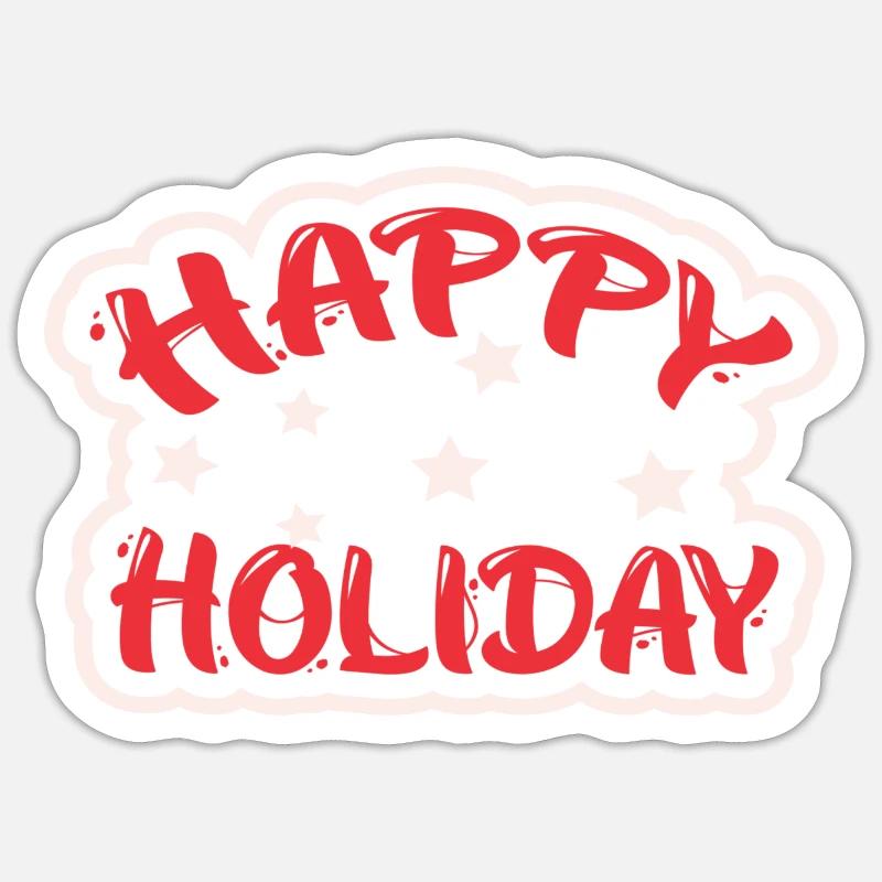 Joyeuses Fêtes - Noël - Sticker taille S (10 x 10 cm) - blanc mat