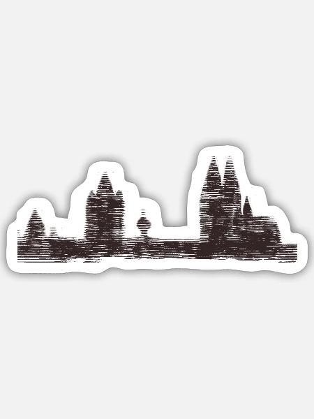köln schatten - Sticker Größe S (10 x 10 cm) - Mattweiß