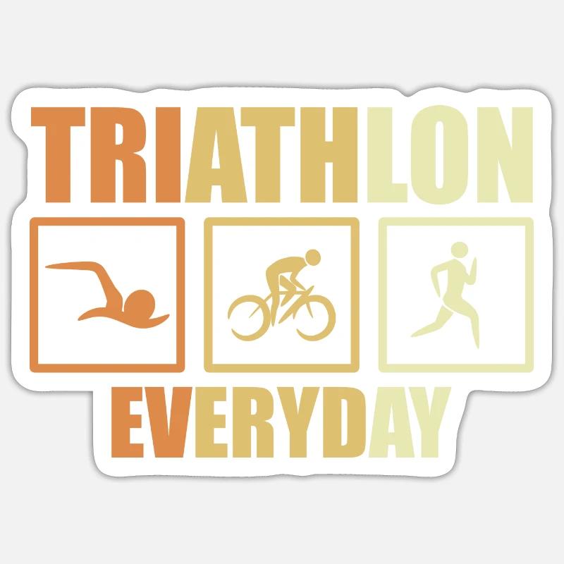 Fahrrad Triathlon Routine Sticker Größe S (10 x 10 cm)
