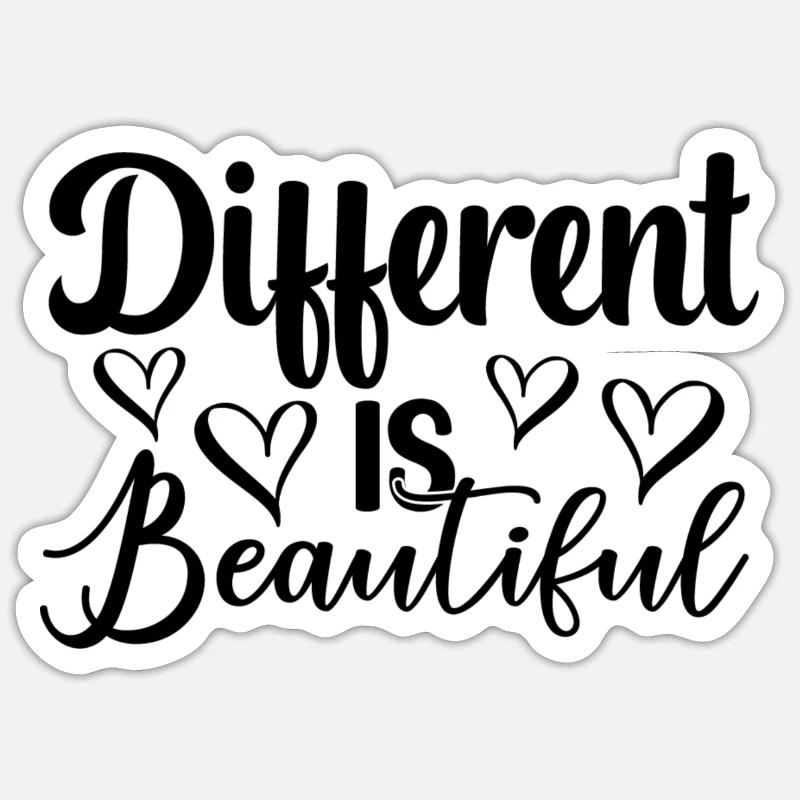 Différent est beau - Sticker taille S (10 x 10 cm) - blanc mat