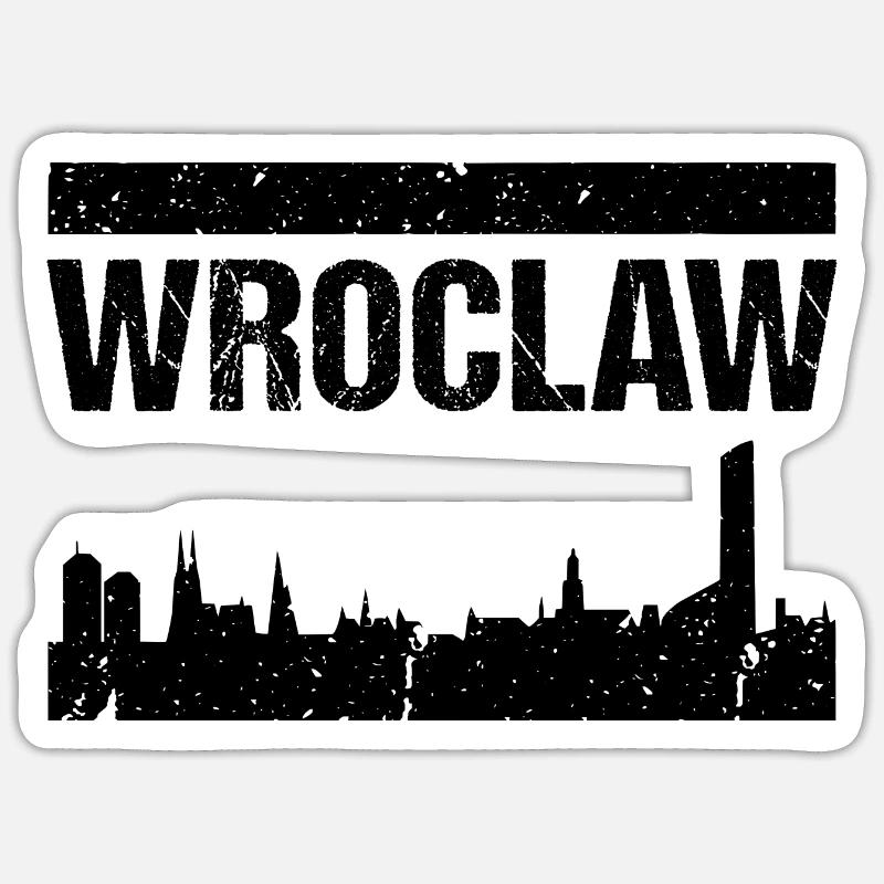 Wroclaw Skyline - Sticker size S (10 x 10 cm) - white matte