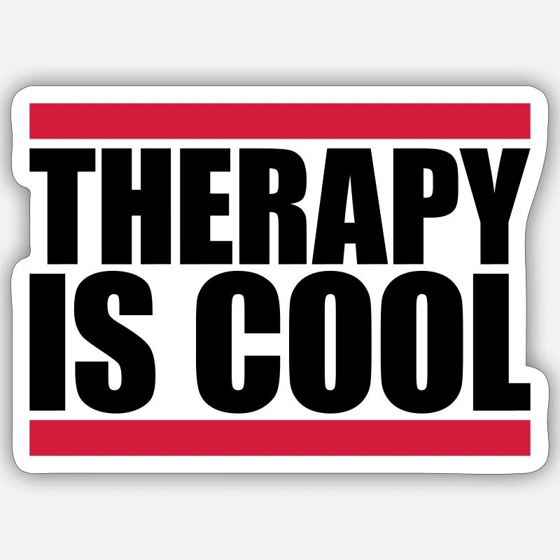 therapy is cool Quote - Sticker size S (10 x 10 cm) - white matte
