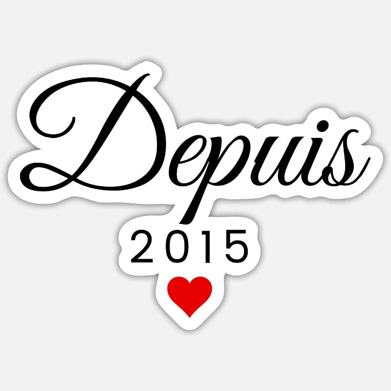 Ensemble depuis 2015 - Sticker taille S (10 x 10 cm) - blanc mat