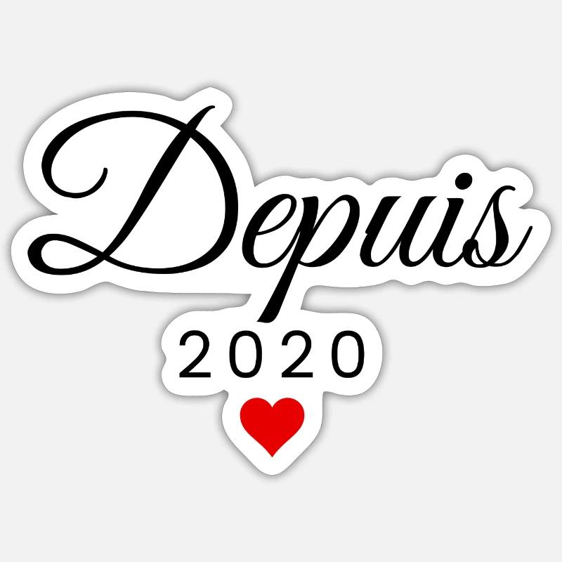 Ensemble depuis 2020 - Sticker taille S (10 x 10 cm) - blanc mat