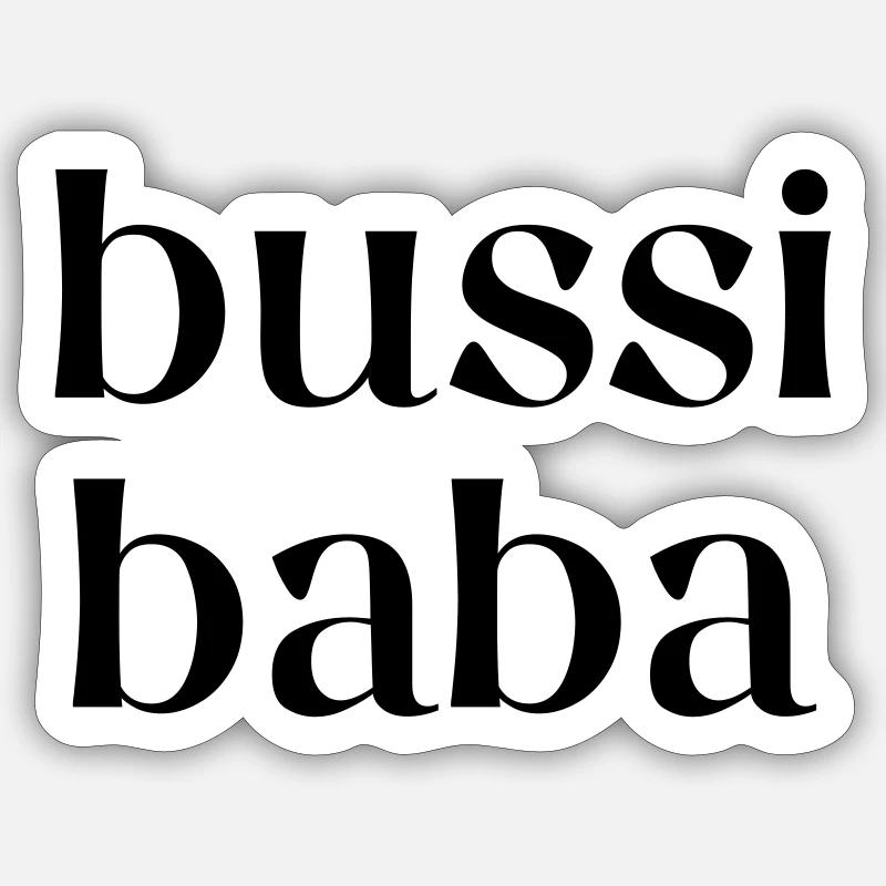 Bussi Baba - Sticker Größe S (10 x 10 cm) - Mattweiß