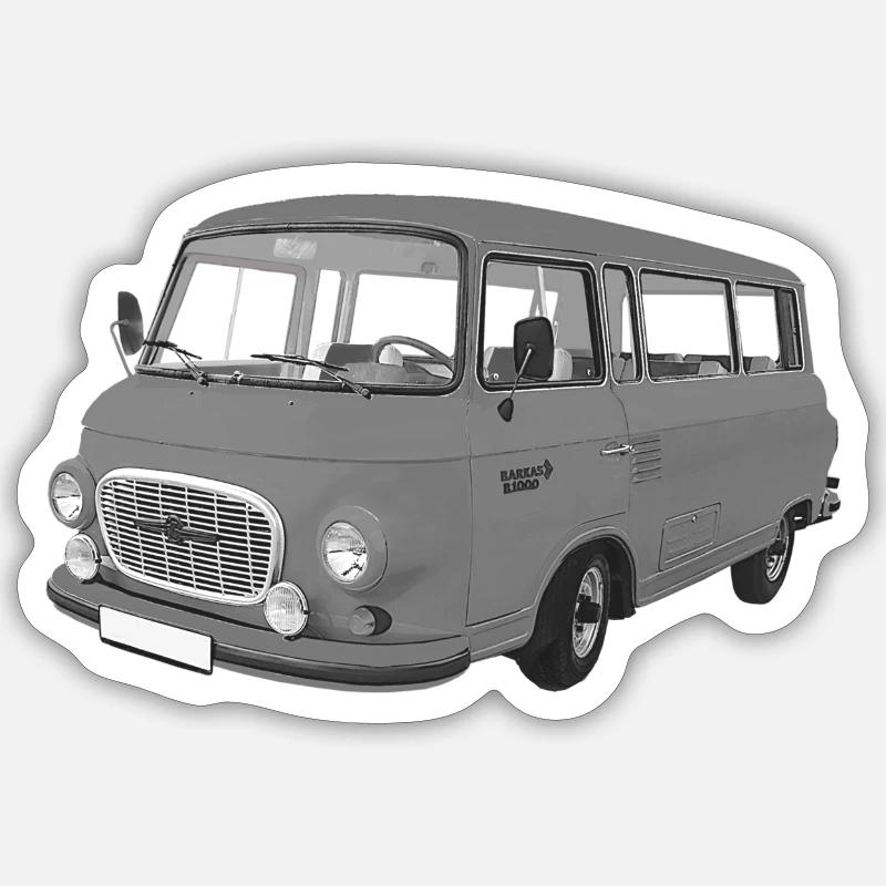 Barkas B1000 Bus DDR Chemnitz Sachsen Oldtimer - Sticker Größe S (10 x 10 cm) - Mattweiß