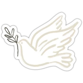 Frieden - Peace - Sticker Größe S (10 x 10 cm) - Mattweiß - Vorne