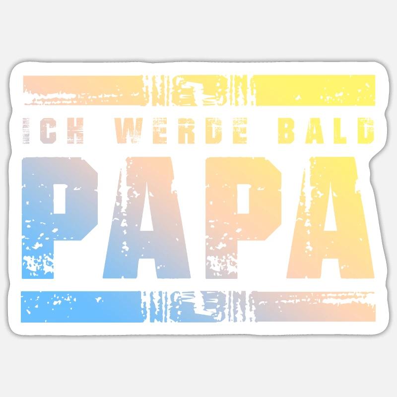 Ich werde Bald Papa - Sticker Größe S (10 x 10 cm) - Mattweiß