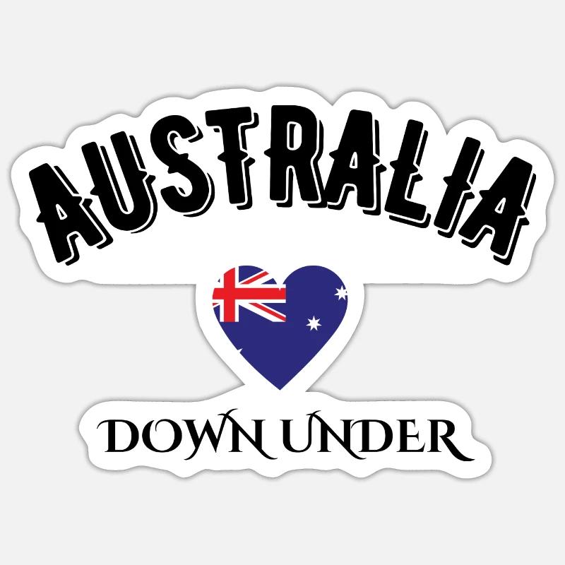 australia down under - Sticker size S (10 x 10 cm) - white matte