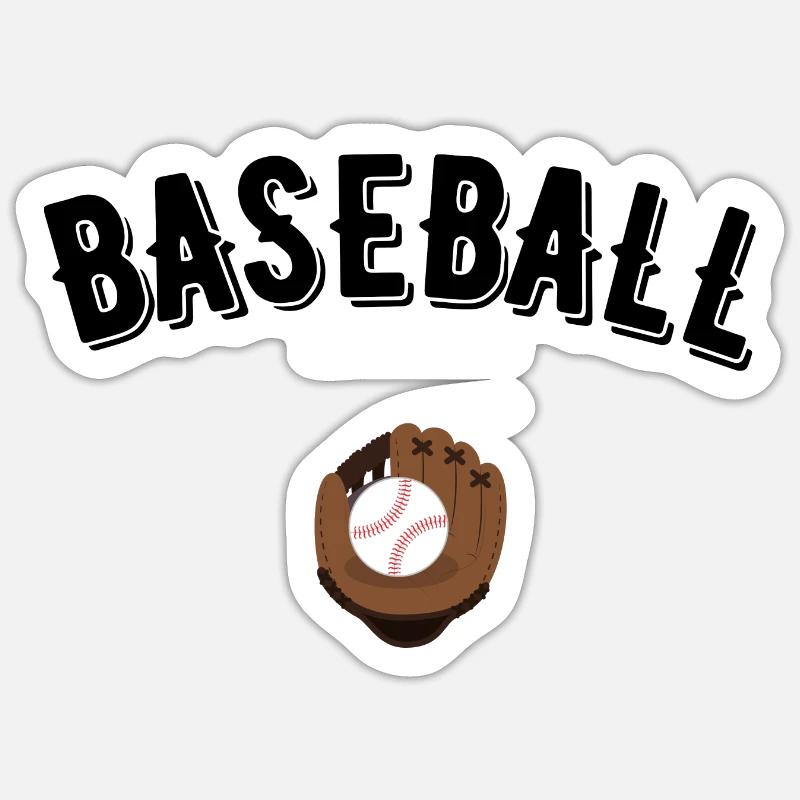 baseball - Sticker taille S (10 x 10 cm) - blanc mat