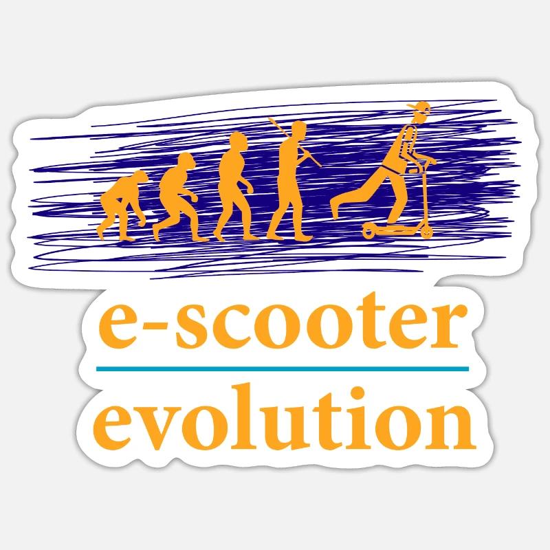E-Scooter E-Roller Scooter - Sticker taille S (10 x 10 cm) - blanc mat