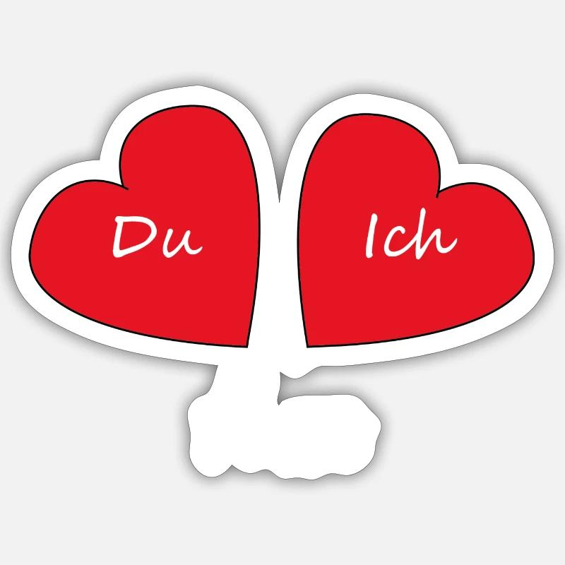 Du ich passt - Sticker Größe S (10 x 10 cm) - Mattweiß