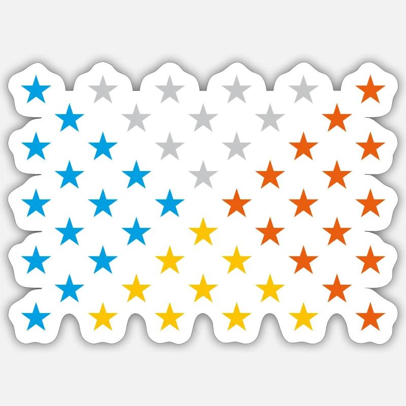 Star Colors Pattern Sticker size S (10 x 10 cm)