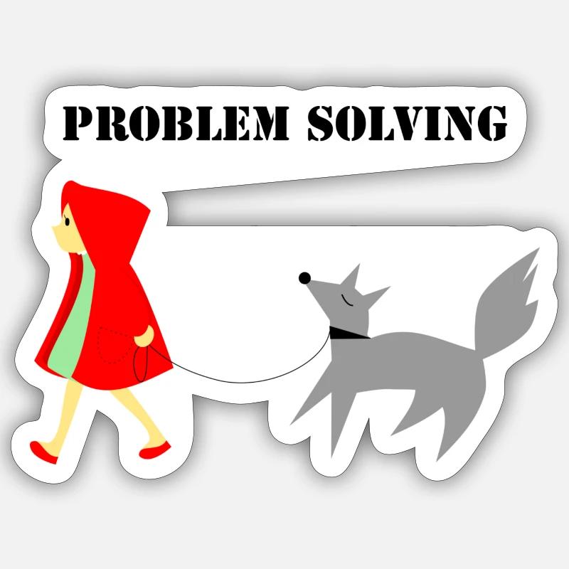 Little Red Riding Hood Problem Solving Sticker size S (10 x 10 cm)