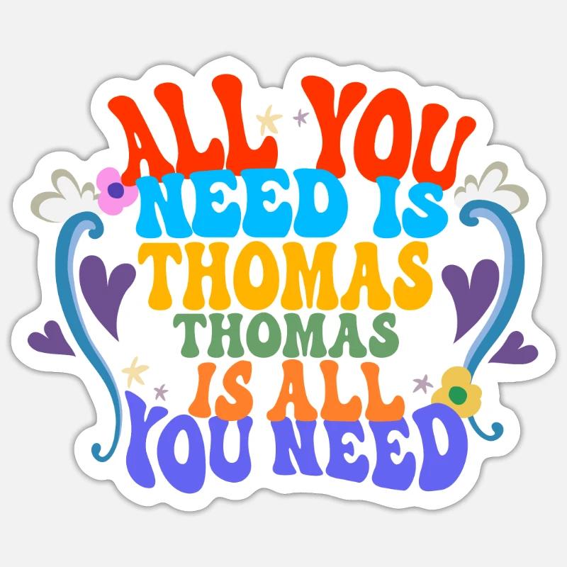 Thomas - Sticker Größe S (10 x 10 cm) - Mattweiß