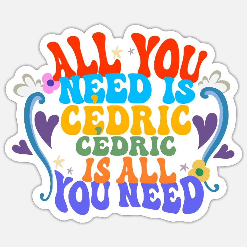 Cédric - Sticker Größe S (10 x 10 cm) - Mattweiß