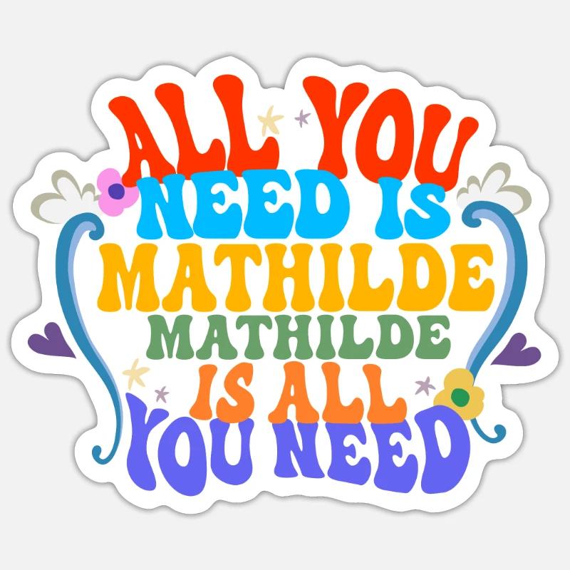 Mathilde - Sticker taille S (10 x 10 cm) - blanc mat