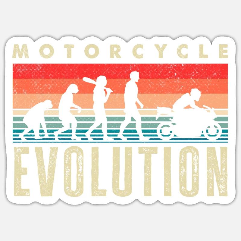 Motorcycle Evolution Vintage Biker Motorcycle Sticker Größe S (10 x 10 cm)