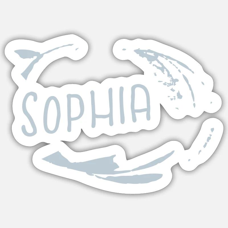 SOPHIA | Graphique vectoriel - Sticker taille S (10 x 10 cm) - blanc mat