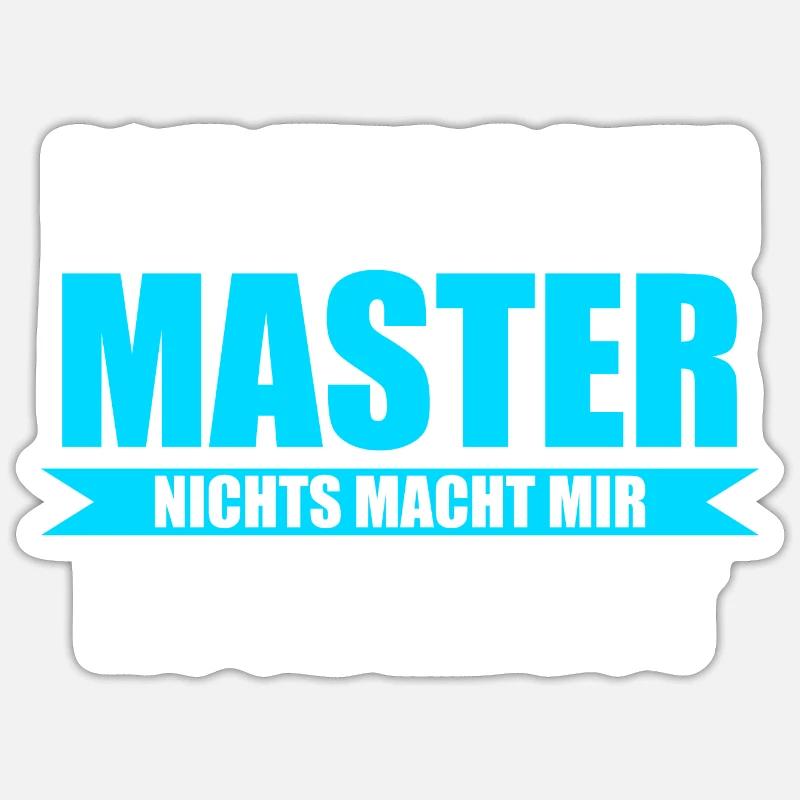 Master Prüfung Masterabschluss Geschenk Sticker Größe S (10 x 10 cm)