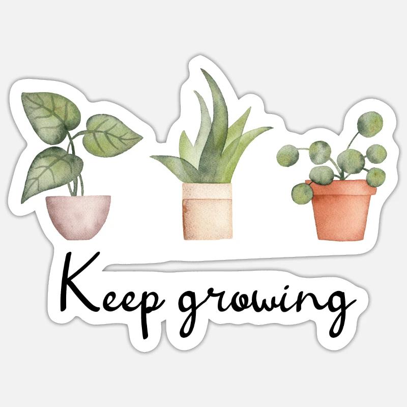 keep growing - Sticker taille S (10 x 10 cm) - blanc mat