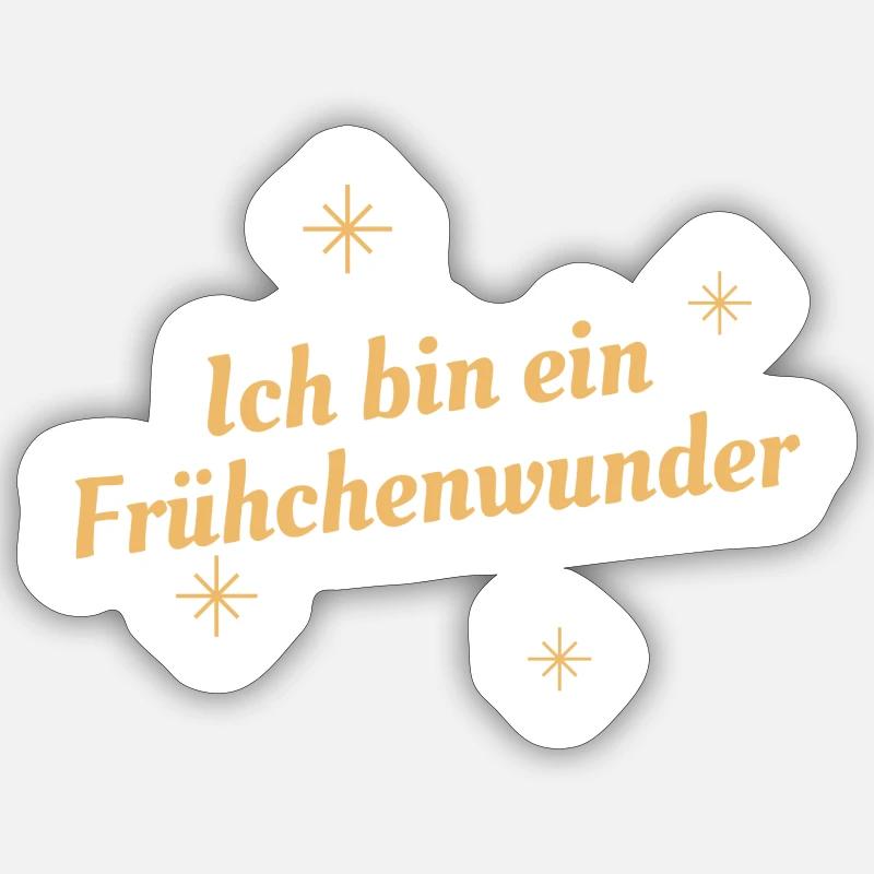 Ich bin ein Frühchenwunder sterne gelb - Sticker Größe S (10 x 10 cm) - Mattweiß