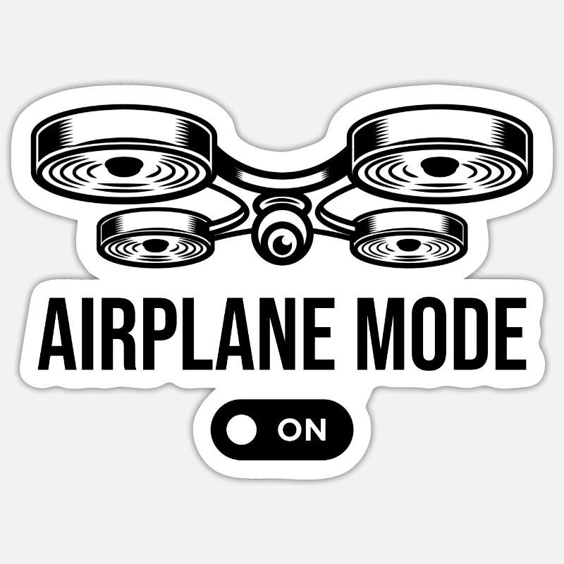 Airplane Mode On Drone Flying Quadcopter RC Pilot Sticker size S (10 x 10 cm)