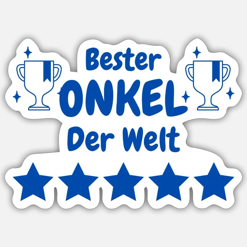 Bester Onkel der Welt Sticker Größe S (10 x 10 cm)
