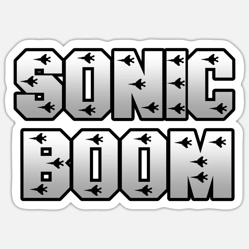 SonicBoom - Sticker taille S (10 x 10 cm) - blanc mat