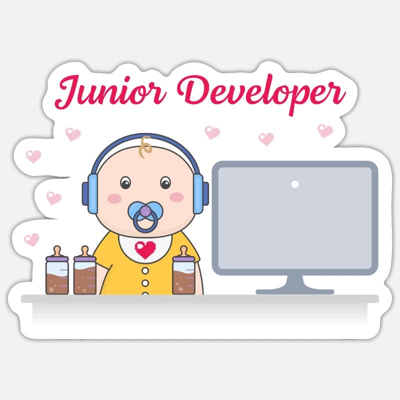 Junior Developer - Sticker size S (10 x 10 cm) - white matte