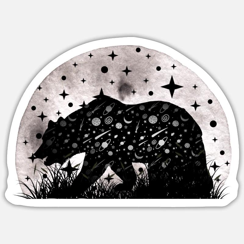 AstroBear - Sticker taille S (10 x 10 cm) - blanc mat