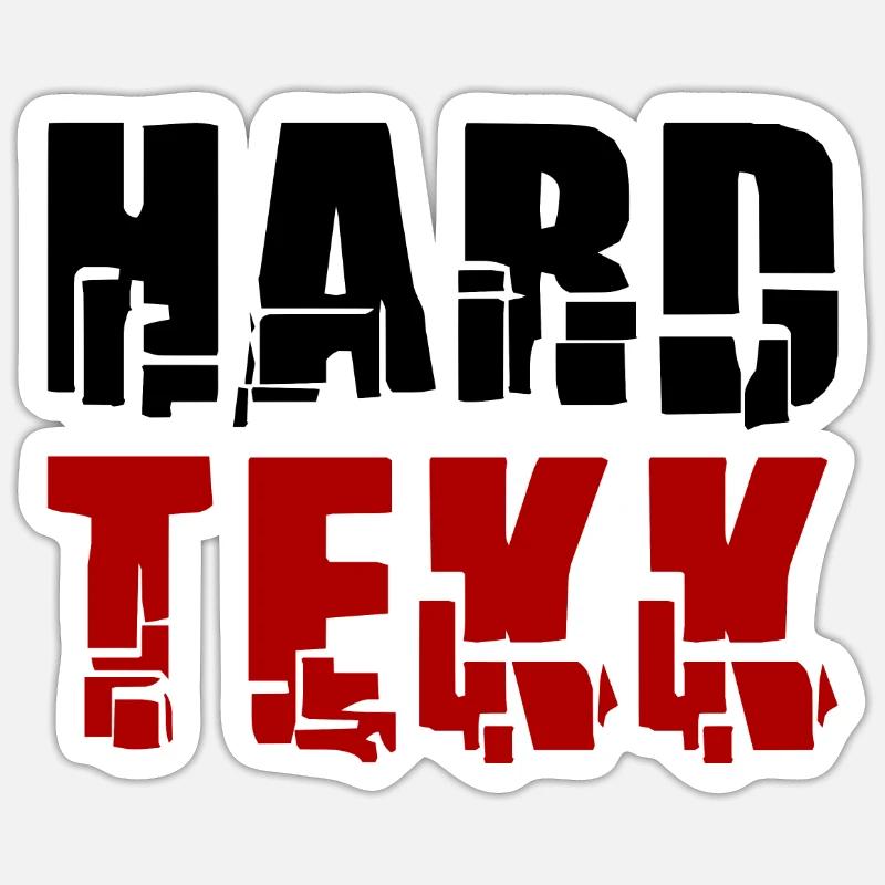 Hard Tekk Techno - Sticker taille S (10 x 10 cm) - blanc mat