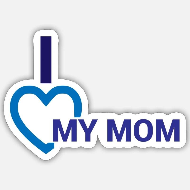 J’aime ma mère - Sticker taille S (10 x 10 cm) - blanc mat